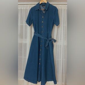 FREEMARKET Denim Blue Button-Down Dress